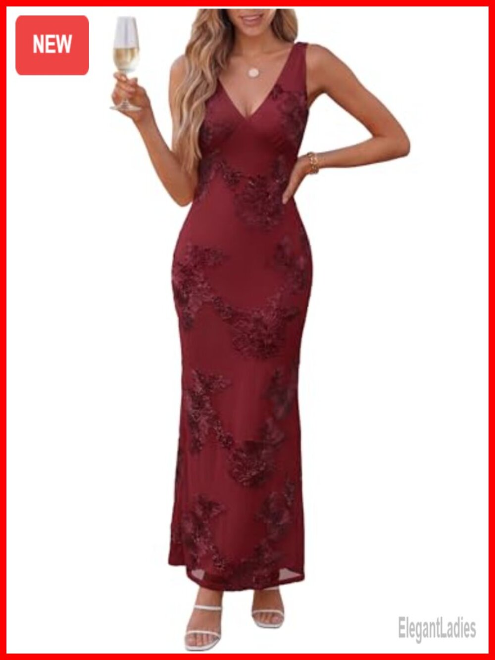 Women Embroidered Floral Maxi Dress Wedding Guest Formal Bodycon